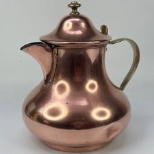 Vintage French Country Kitchen Lined Copper Coffee Pot With An Attached Lid