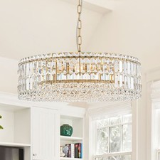 Modern Round Crystal Chandelier 8-Light Crystal Pendant Light For Living Room UK