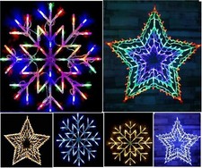 Xmas Snowflake Star Window Hanging Wall Fairy Light Christmas Silhouette Lights