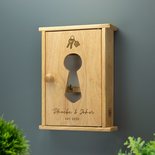 Personalised wooden key box - wooden,