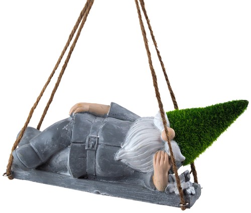 Gnome snoozing swing - on,
