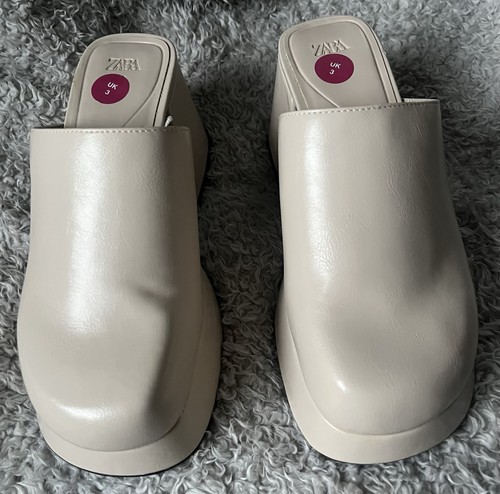 New cream zara mules size - -, 3