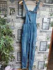 Ladies Stretch Boohoo Dungarees Size 8