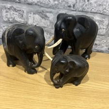 Elephant Family Hand Carved