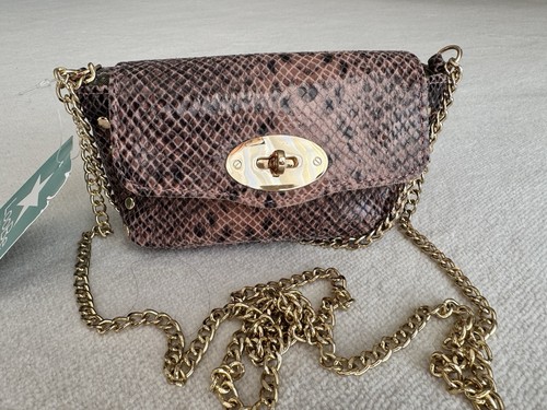 Nwt leather brown snake print - leather,