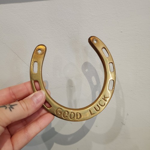 Vintage brass good luck horse - good,