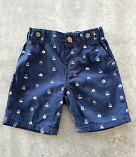 H&M NAVY BLUE BABY BOYS COTTON SAIL BOAT SHORTS SUMMER SEA & SUN 4-6 MONTHS MINT