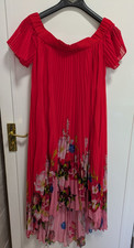 Ted Baker Red  Pleated  Women's sun  Dress - Red Size 4 UK 14 VGC ideal for hols