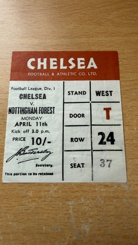 Ticket 1965 chelsea - chelsea, v