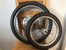 ``RALEIGH CHOPPER MK3 REAR AND FRONT WHEEL WITH RED LINE TYRES