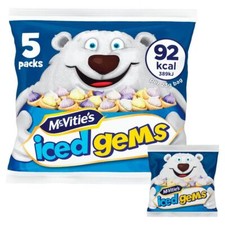 McVitie's Iced Gems Fruit Flavour Iced Topped Biscuits 5x23g - Pack of 2, 4 & 6