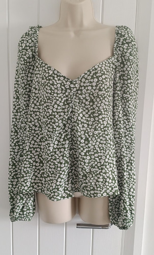 Boden green white floral - green/white,