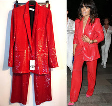 Zara Red Sequin Blazer Jacket