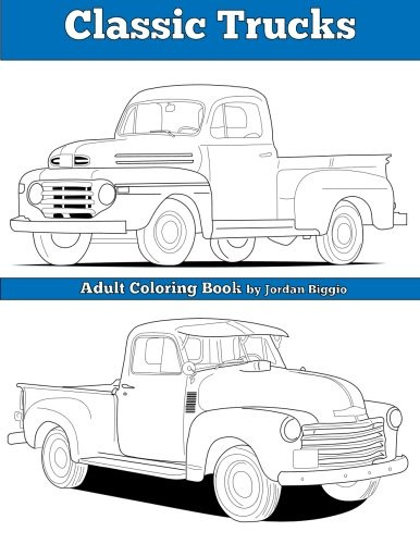 Classic trucks adult coloring - classic,