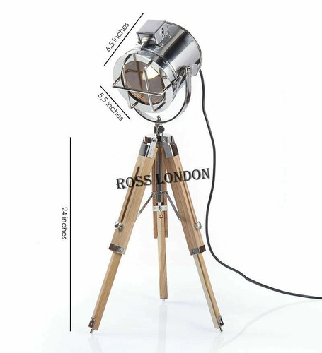 Vintage table lamp wooden - table,