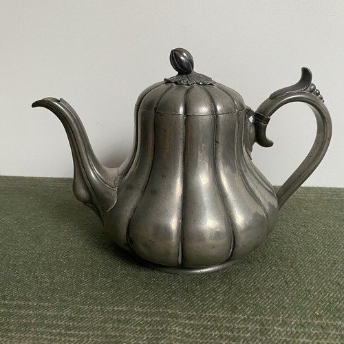 Antique pewter pumpkin - pewter,