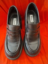 Dune Blalck Leather Size 36 Chunky Loafers, Great Condition