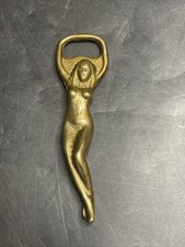 Vintage Brass Nude Lady Bottle