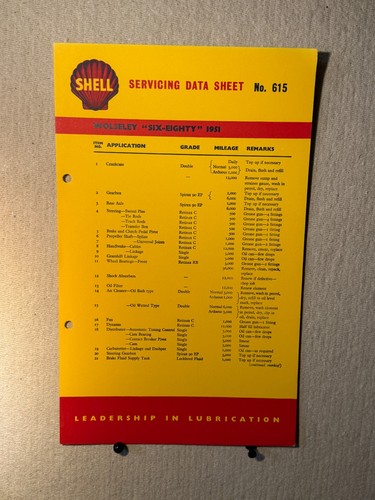 Vintage shell wolseley - wolseley, 6/80