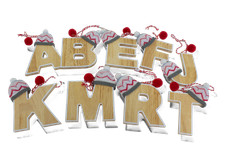 Next Christmas Little Woolie Hat Wooden Letter Decoration QG/253