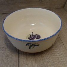 Poole Pottery Large Dorset Fruits Bowl Plums Hand Painted Spongeware 10 In 25cm