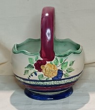 Shorter & Sons Earthenware Posy/Candy Basket, Mabel Leigh Style, Stoke On Trent