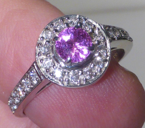 18ct gold ring pink sapphire - gold,