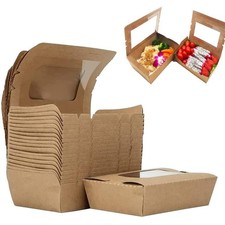 Kraft Food Takeaway Boxes 50 Pack Cardboard Food Snack Boxes leak proof design