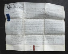 1862 - ANTIQUE INDENTURE - LAND AND BUILDINGS, REDCAR, YORKSHIRE. PLAN, STAMPS