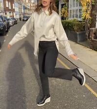 Robert Clergerie Black Leather Ankle Boot Wedge Heel Size EU 38.5 UK 5.5