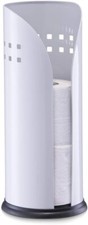 Zeller Modern Metal Toilet Roll Holder, White - Holds up to 3 Rolls