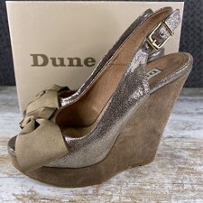 Dune Harry D Champagne High Wedge Sling Back Sandals Women’s UK 5.5 EU 39