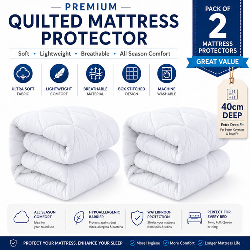 Quilted mattress protector - mattress,