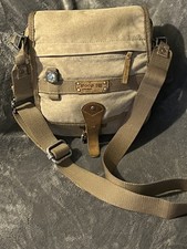 Vintage Troop London Canvas Bag With Leather Trim & Compass Adjustable Strap 