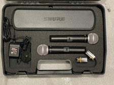 Shure Dual Wireless Microphone System With flight Case genuine.  606-618 MHz