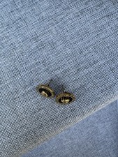 Medusa Round Logo Classic Earrings Versace Black N Gold