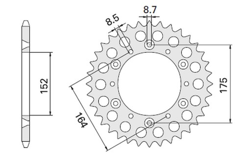 Rear sprocket 856 - rear, (2045-47)