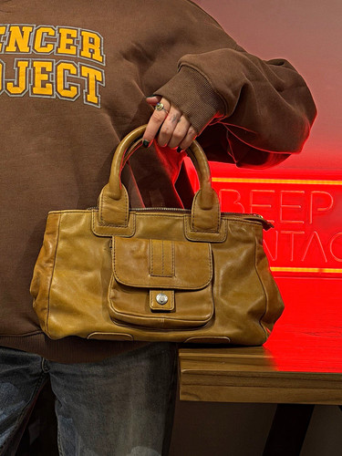 Hidesign tan leather satchel - leather,