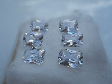 8x6mm Octagonal Cubic Zirconia gemstones 2 for £1.50p for jewellery making.