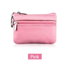 Women Key Ring Leather Mini Purse Coin Small Change Bag Card Wallet Pouch Zip Up