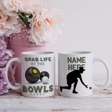 Personalised Ladies Bowls Mug Bowling Cup Crown Green Mom Birthday Gift HBM13