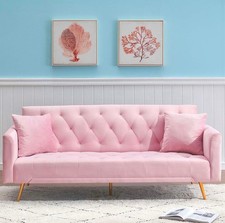 Blush Pink Convertible Futon