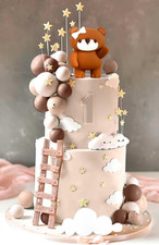 Bear cake decoration beige - bear,