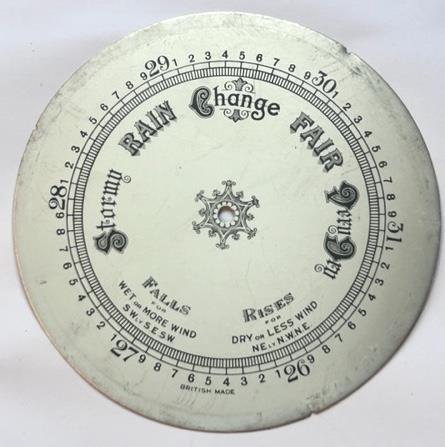 Vintage metal barometer - , dial