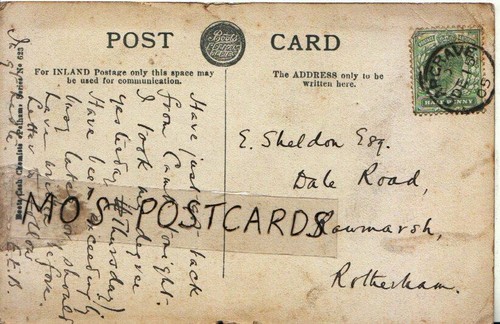 Genealogy postcard sheldon - -,