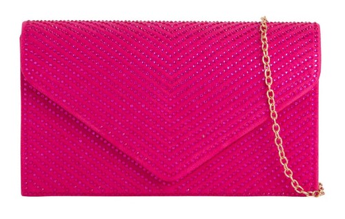 Women suede diamante clutch - diamante,