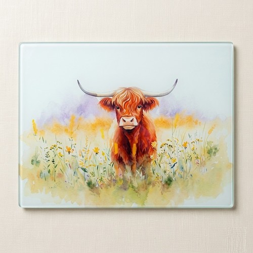 Highland cow glass chopping - highland,