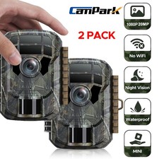 2 Pack Campark Mini Trail Camera 20MP 1080P Wildlife Game Hunting Night Vision