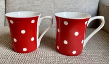 Cath Kidston Pair Of Red Spot Mug Mugs (b, used)