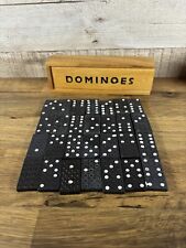 Wooden Boxed Set of Dominoes - Vintage Box - Complete Set 28 With Case